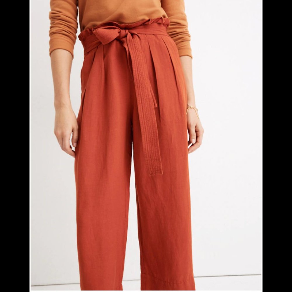 Madewell Tie-Waist Huston Pull-On Crop Pants